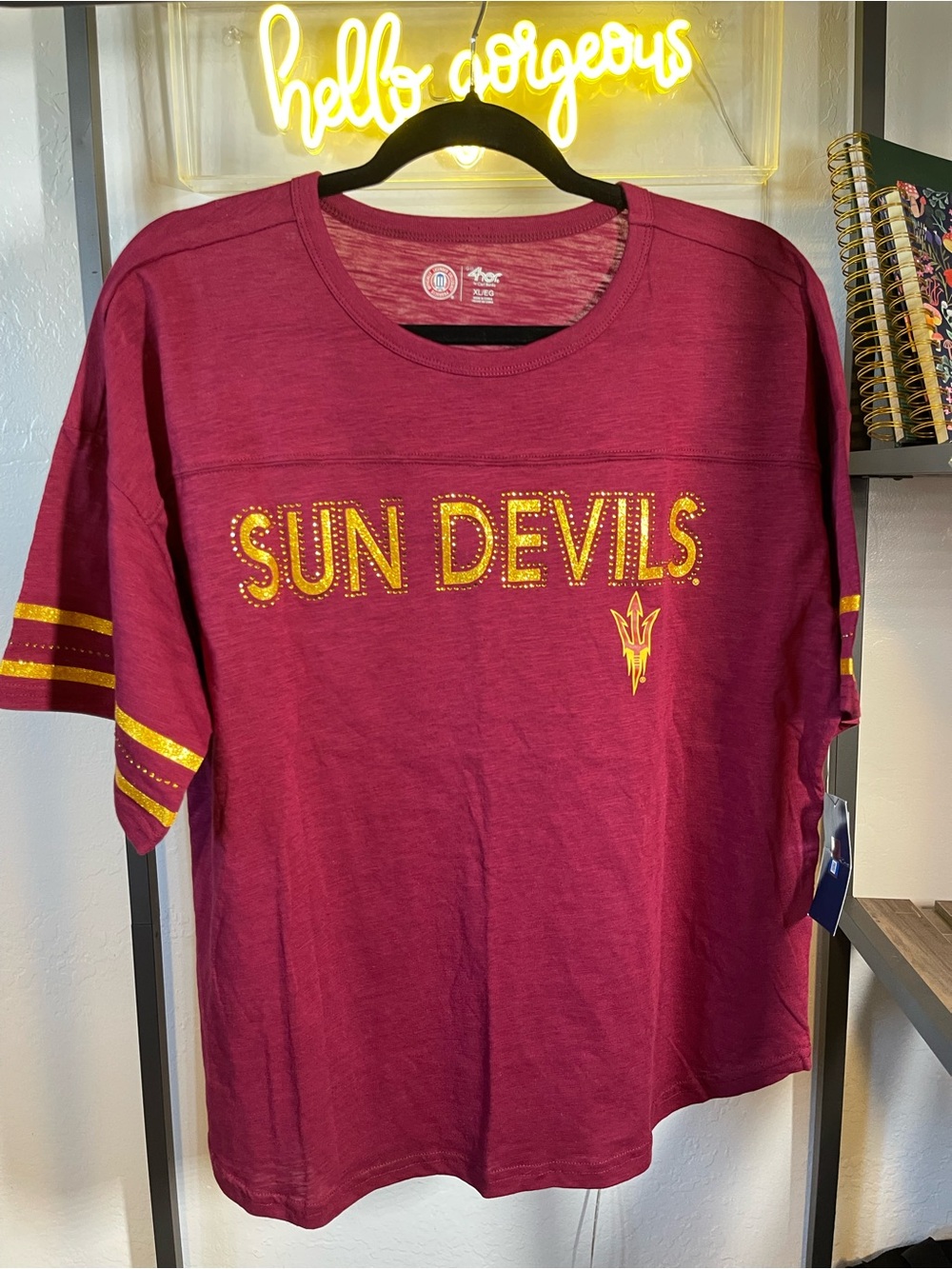 Arizona State Sun Devils Maroon Tee with Gold Lettering